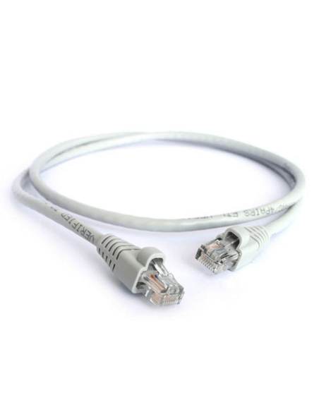 Acconet CAT5e UTP Flylead, 0.5 Meter, Straight cable with moulded boots and plugs in grey color.
