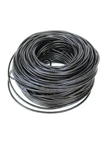 Acconet 100m roll of black solid copper CAT5e cable designed for outdoor use, UV protected.