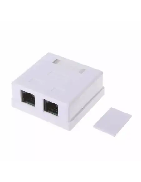 CAT6 Wall Box featuring dual RJ45 ports for network connectivity.