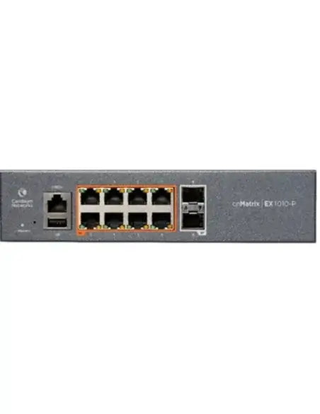 Cambium cnMatrix 10-Port PoE+ Switch - Enterprise Model, showcasing the device designed for network management and power delivery.