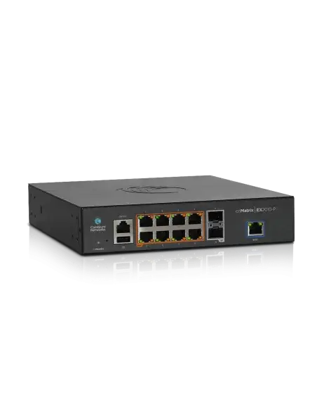 Cambium cnMatrix 10-Port PoE Switch displayed in a product image.