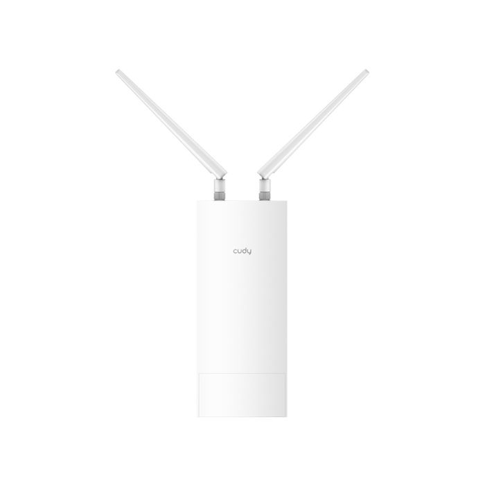 Cudy AP3000 Outdoor Dual Band 3000Mbps WiFi 6 Access Point displayed against a clear sky.