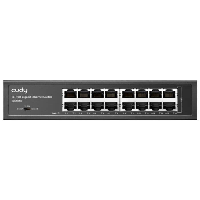 Cudy 16-Port Rack-Mount Gigabit Switch with multiple Ethernet ports for high-speed networking.