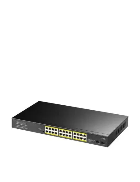 Cudy 24-Port PoE Switch with 290W power, Gigabit connectivity, and 2 SFP ports.