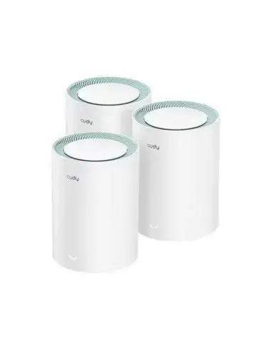 Cudy Dual Band Gigabit WiFi 5 Mesh Router 1200Mbps 3-Pack, showcasing the product design and features.