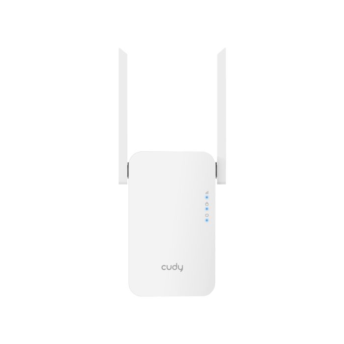 Cudy RE1200 WiFi 5 Range Extender, a device designed to enhance wireless network coverage with speeds up to 1200Mbps, featuring dual band connectivity.