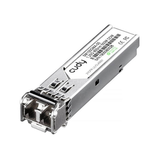 Cudy Multi-Mode SFP 1.25G LC transceiver module, designed for 850nm wavelength with a reach of 500 meters.
