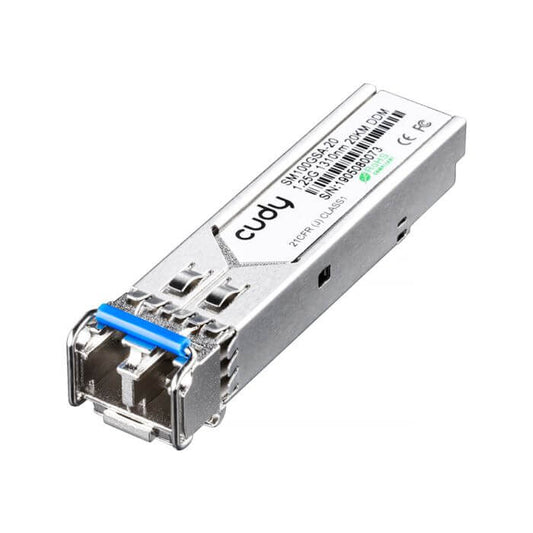 Cudy 1.25G LC SFP single-mode module with 1310nm wavelength designed for 20km distance.