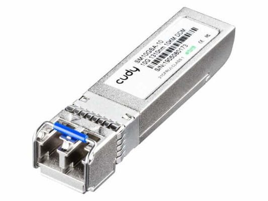 Cudy 10G LC SFP+ Single-Mode Module designed for 1310nm transmission over a distance of 10km.