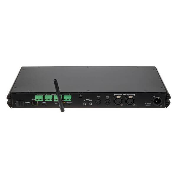 Chamsys QuickQ Rack, a rackmount remote control system featuring 10 playback buttons and 4 universes, displayed in an image.