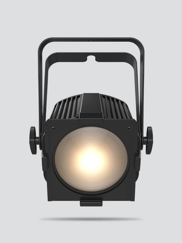 Chauvet DJ EVE P-100WW high-output warm white LED wash light with a gel frame, showcasing its design and features.