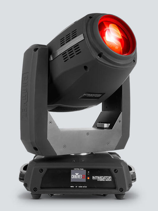 Chauvet DJ Intimidator Hybrid 140SR moving head light featuring beam, spot, and wash effects with a 140W discharge lamp.