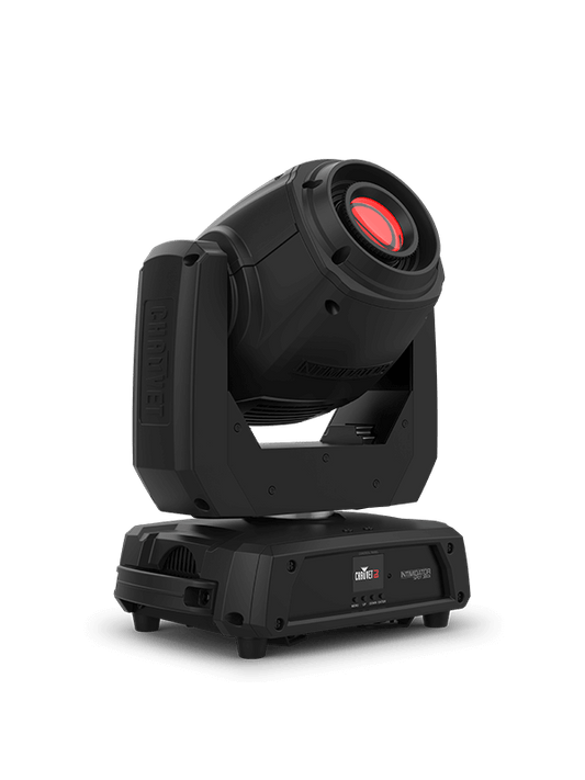 Chauvet DJ Intimidator Spot 360X, a 100W LED moving head spot featuring a rotating gobo and color wheel.