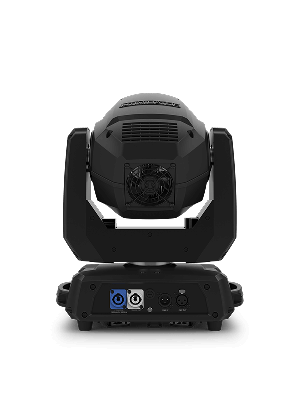 Chauvet DJ Intimidator Spot 360X, a 100W LED moving head spot light featuring a rotating gobo and color wheel.
