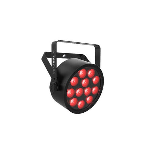 Chauvet DJ SlimPAR T12 BT, a low-profile RGBA LED par light featuring Bluetooth and IRC compatibility.