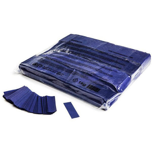 MAGICFX SLOWFALL CONFETTI RECTANGLES in dark blue, 55x17mm size, available in 1kg bulk packaging.