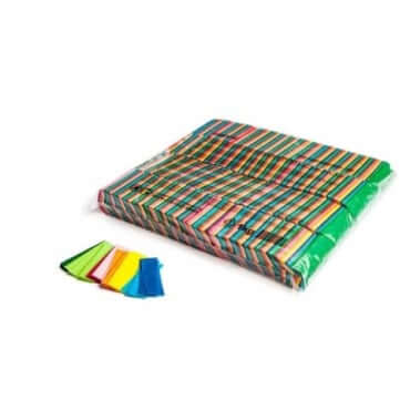 MAGICFX Slowfall Confetti Rectangles in multicolour, 55x17mm size, 1kg pack for professional use.