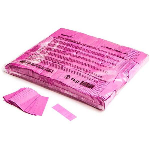 MAGICFX Slowfall Confetti Rectangles in pink color, made of biodegradable paper, ideal for events.