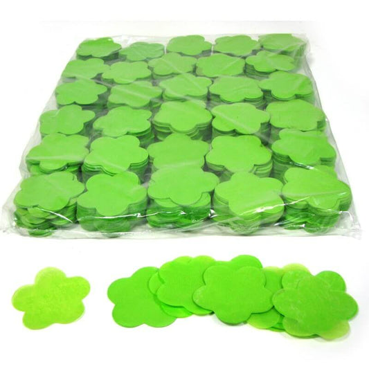 Light green slowfall confetti flowers in a 1kg bulk pack, perfect for decorations and celebrations.