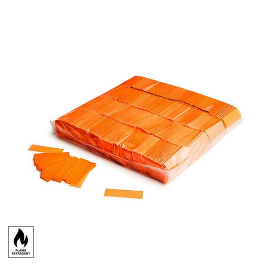 MAGICFX Slowfall UV Confetti in Fluo Orange, 55x17mm, packaged in a 1kg bulk bag for events and parties.