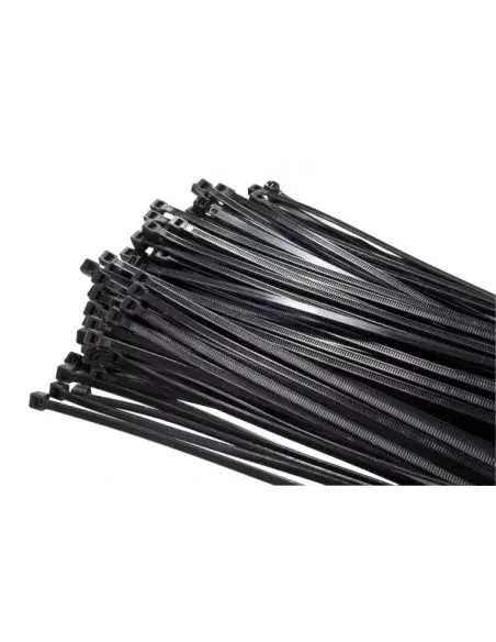 Miro Cable Tie in black, measuring 200x4.5mm, available in a pack of 100.