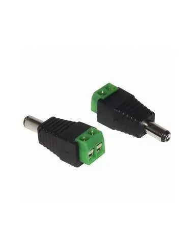DC power plug with screw terminals and 5.5mm male jack, suitable for various electronic connections.