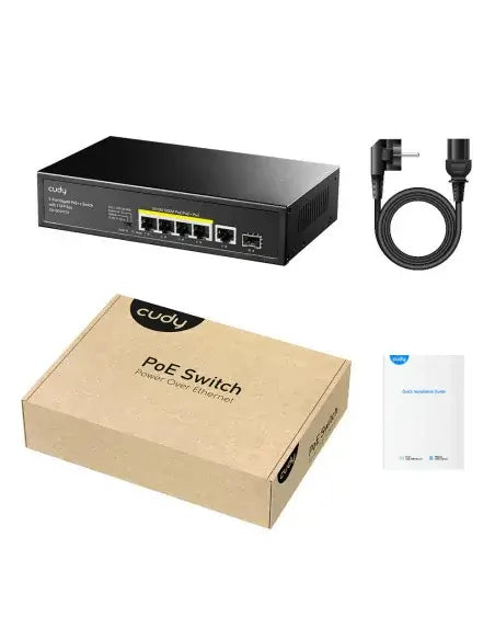 Cudy GS1005PTS1 5 Port Gigabit PoE Switch with 120W power and 1 SFP port