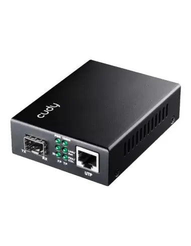 Cudy Gigabit Media Converter MC220, a device for converting Ethernet signals to fiber and vice versa.
