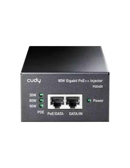 Cudy 90W Gigabit PoE Injector, model POE400, designed for efficient power over Ethernet delivery.