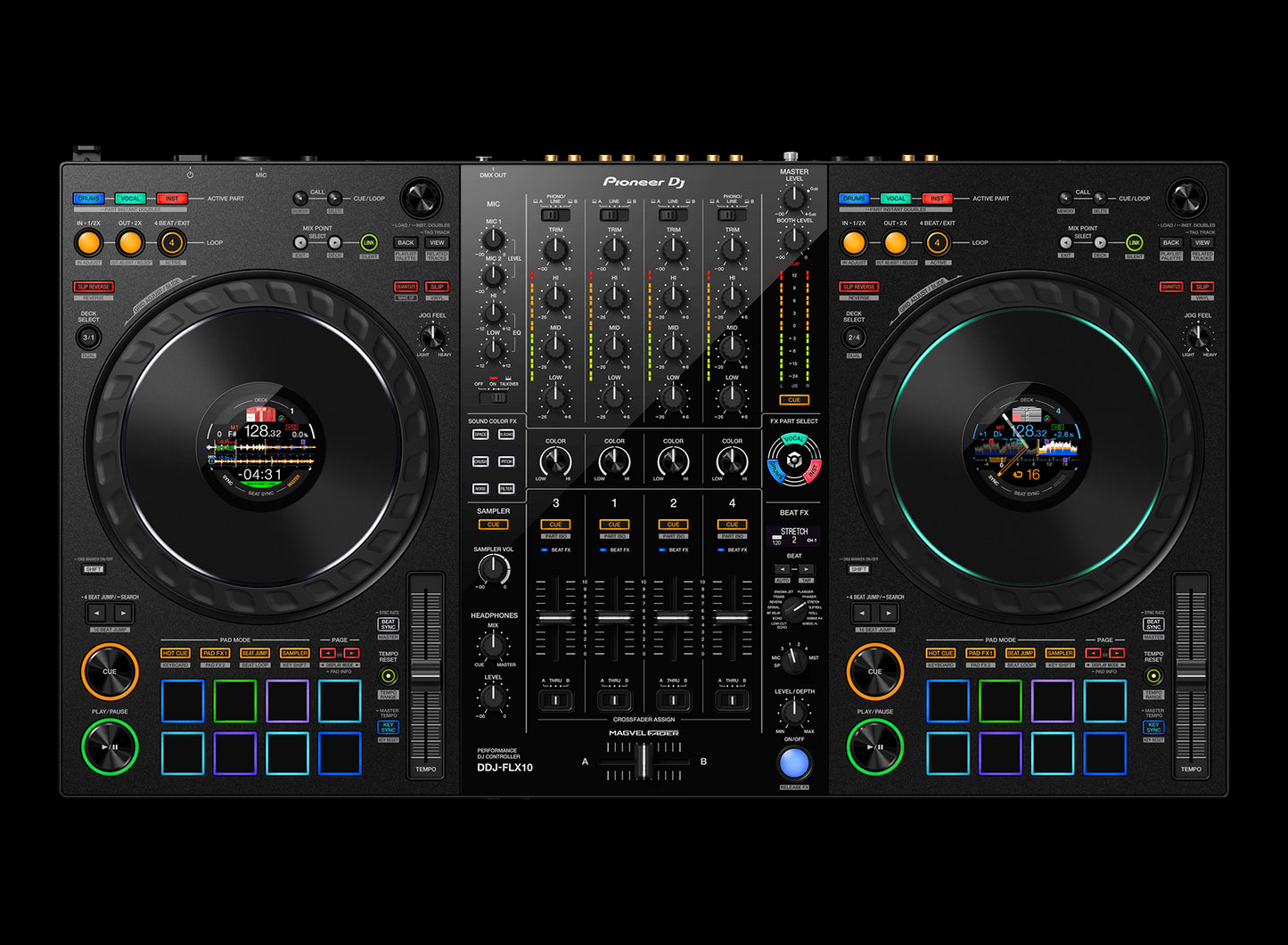 Pioneer DDJ-FLX10 4-Channel DJ Controller featuring Track Separation Technology