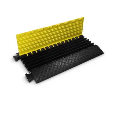 Heavy-duty 5-channel cable protector designed for safe routing, featuring the DEFENDER MIDI 5 model.