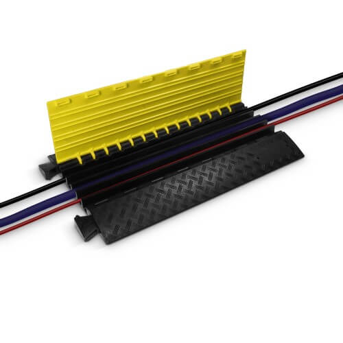 Image of the DEFENDER MIDI 5, a heavy-duty 5-channel cable protector designed for safe routing of cables.