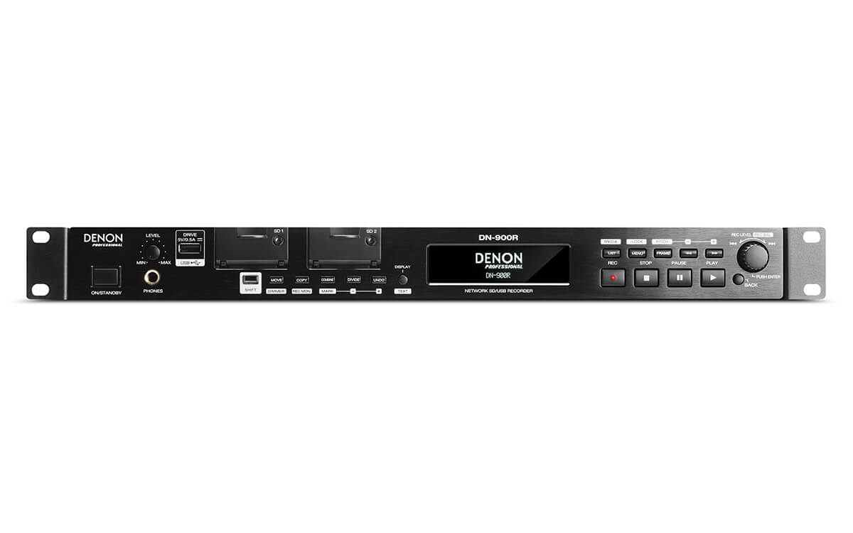 Denon DN-900R 1U Network SD/USB Audio Recorder with Dante Interface and Web Remote