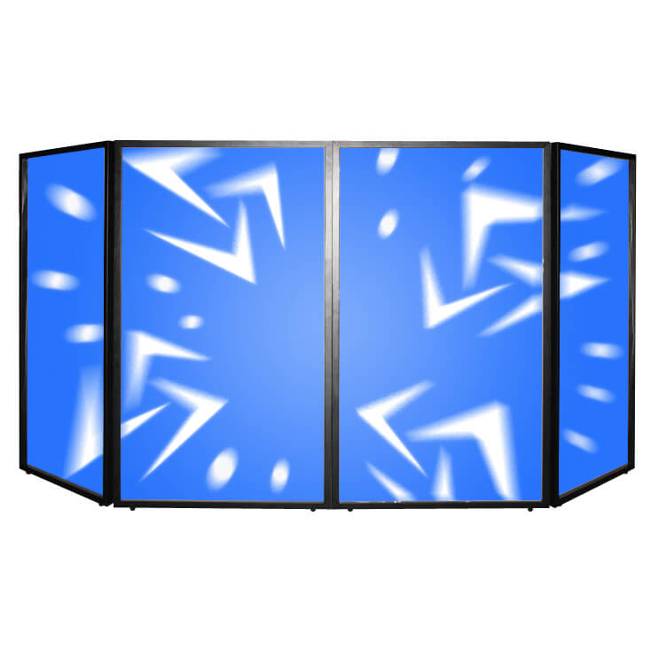 A set of four DJ lighting screens designed for enhancing performances with vibrant visuals.