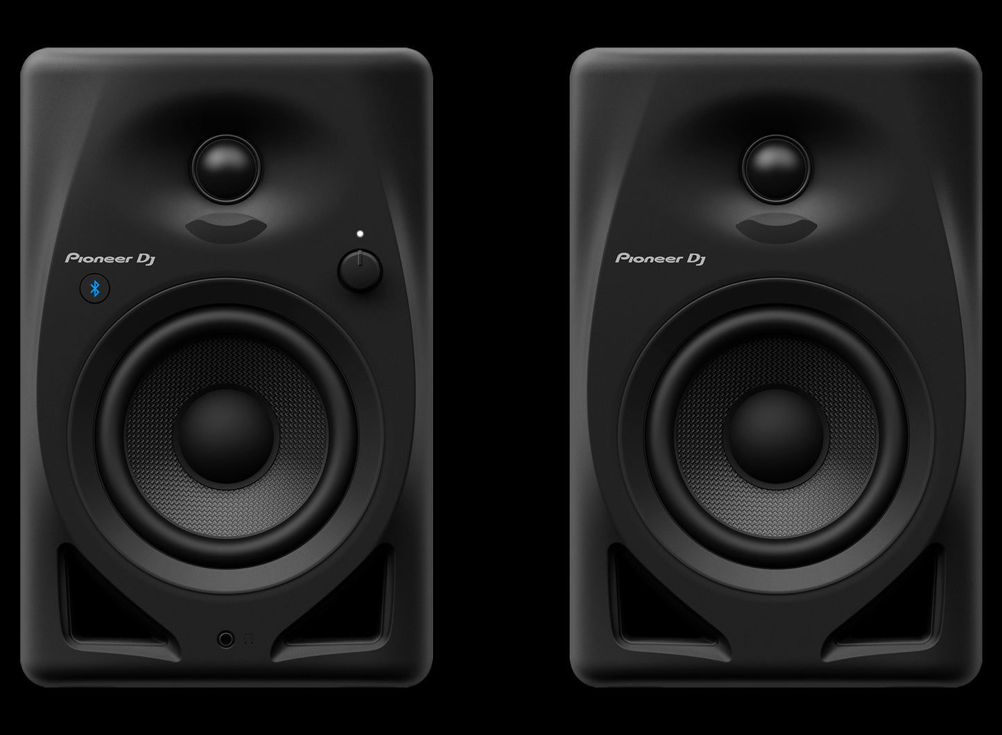 Pioneer DM-40D-BT 4 inch desktop monitor speaker system in black with Bluetooth connectivity.