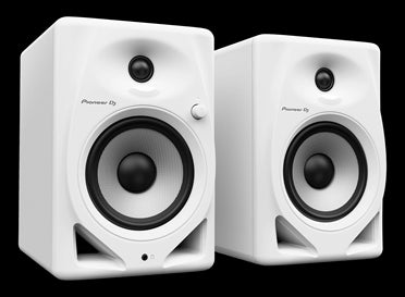Pioneer DM-50D-W 5-inch bi-amped desktop monitor speakers in white, designed for powerful sound.