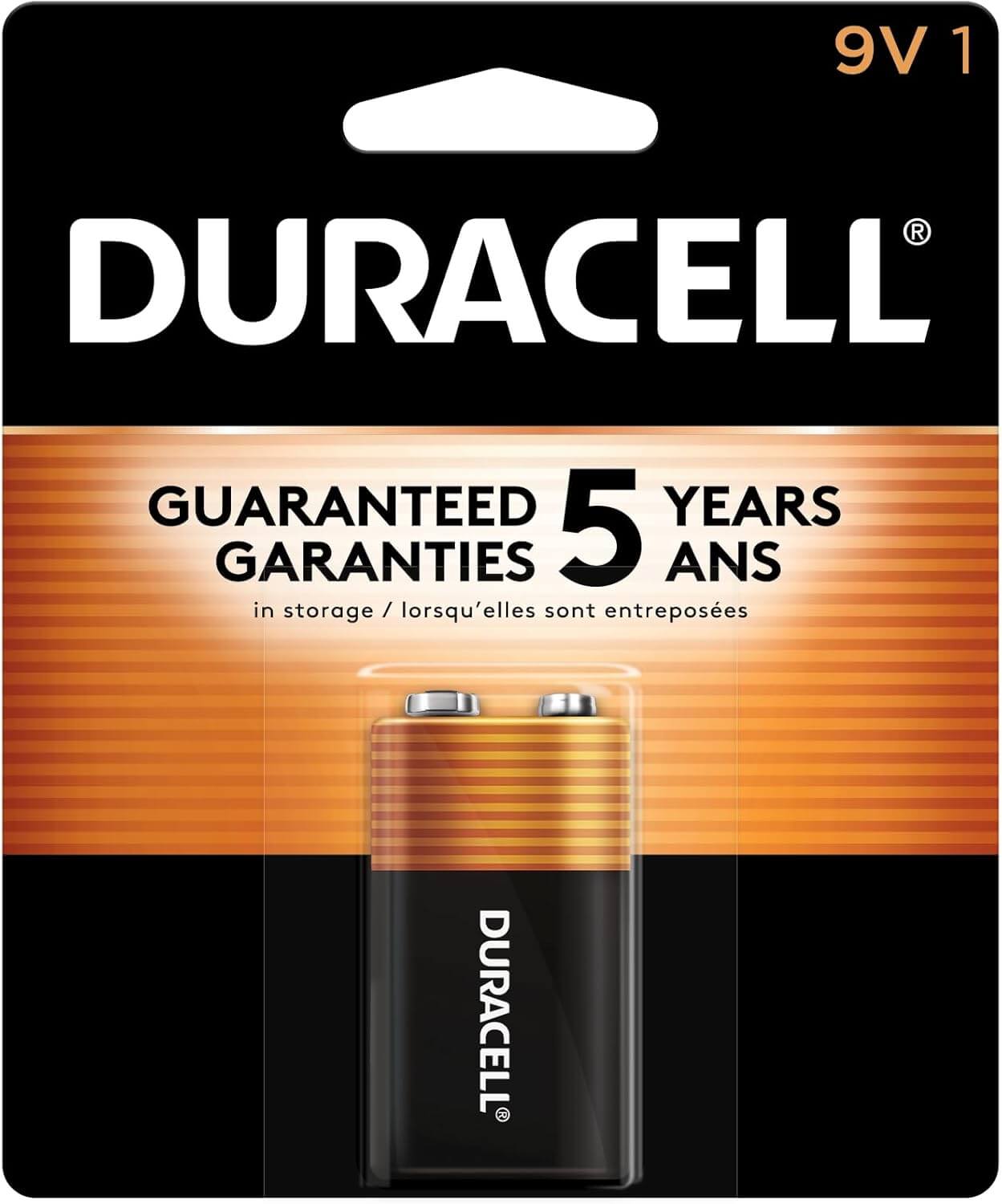 Duracell Plus Power 9V Battery in a single pack, showcasing the product design and branding.