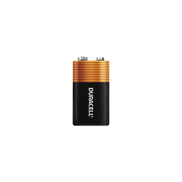 Duracell Plus Power 9V Battery in a single pack, showcasing the product design and branding.
