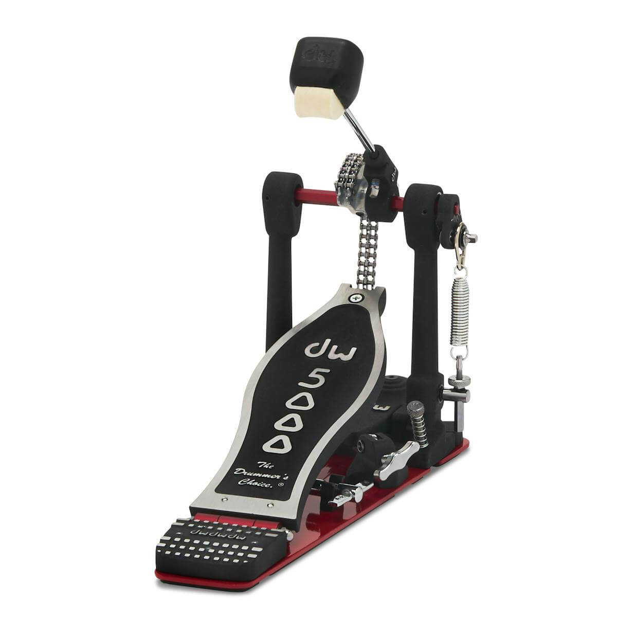 DW 5000 Accelerator Single Bass Drum Pedal displayed on a white background.