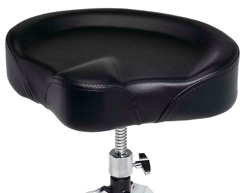 DW 5000 Series Tractor-Style Drum Throne Top featuring a padded seat for comfort and support.