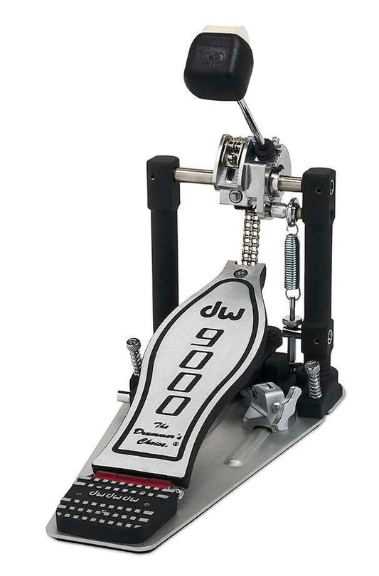DW 9000 Series Single Bass Drum Pedal showcasing its design and features.