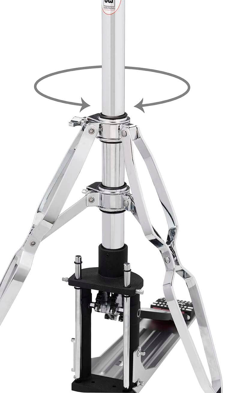 DW 9000 Series 2-Leg Hi-Hat Stand with 8' Cable Remote Hi-Hat showcasing its design and features.