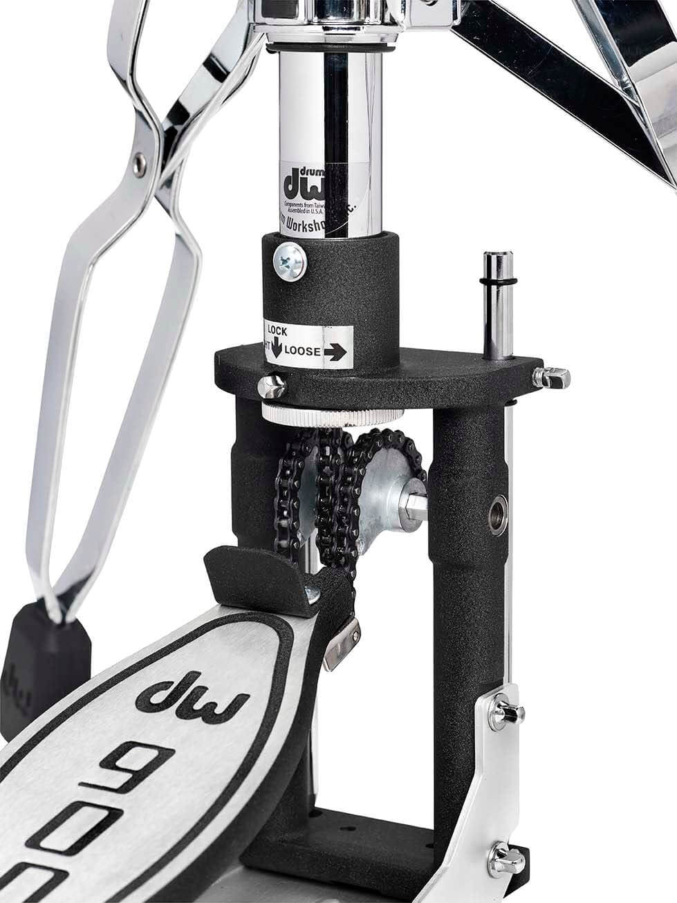 DW 9000 Series 2-Leg Hi-Hat Stand with 8' Cable Remote Hi-Hat, showcasing its design and features.