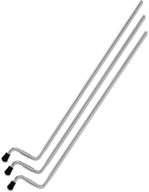 DW Floor Tom Legs in Chrome, sold as a 3-Pack, showcasing their design and finish.