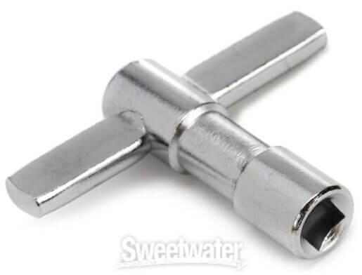 Close-up view of a PDP drum key, a tool used for tuning and adjusting drum tension.