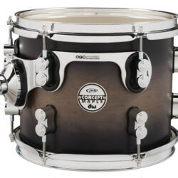 PDP Concept Maple 7-Piece Shell Pack in Satin Charcoal Burst with included hardware.