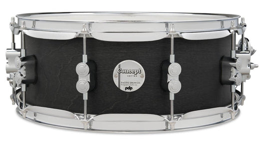 PDP 5.5x14 inch Black Wax Maple Snare Drum with Chrome Hardware