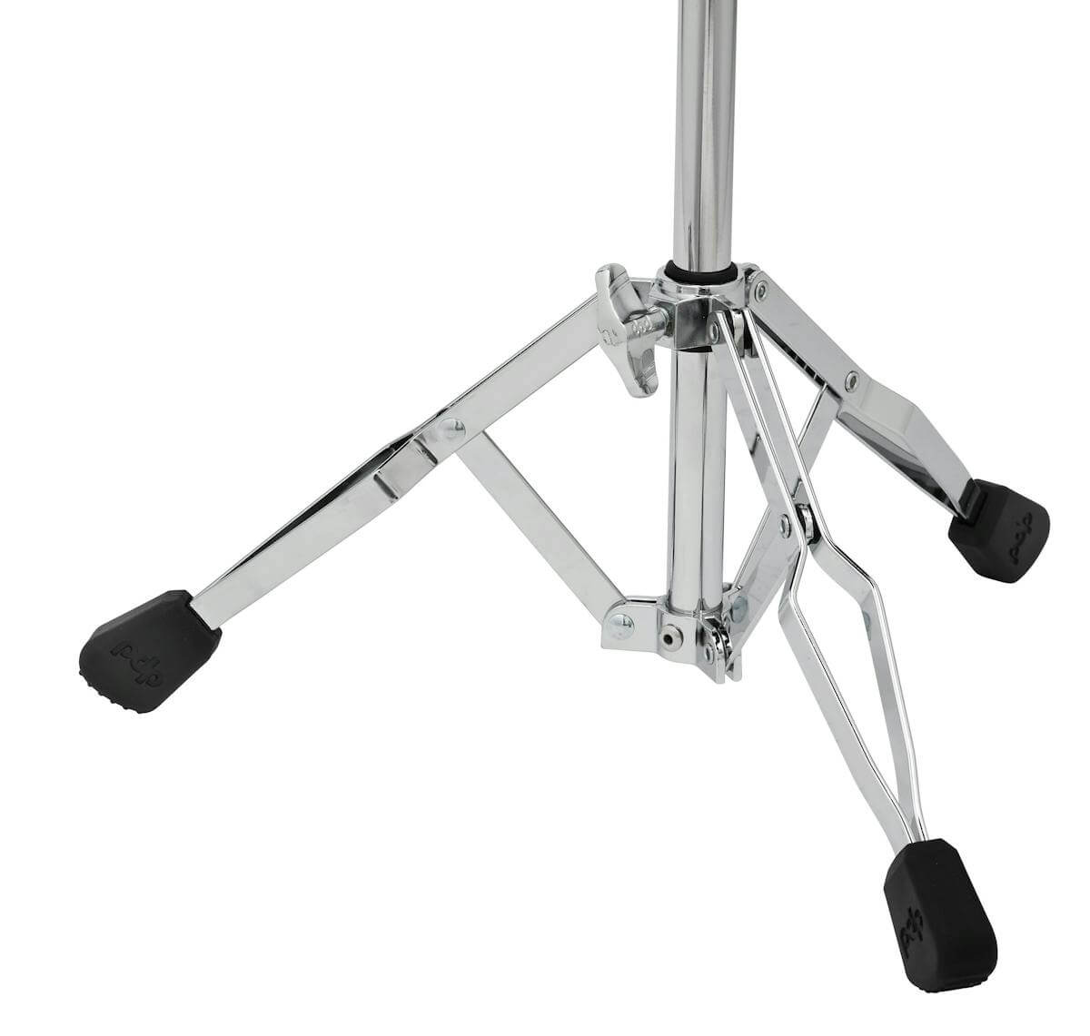 Lightweight snare stand from PDP 700 Series, designed for drums, showcasing its sturdy build and adjustable height.