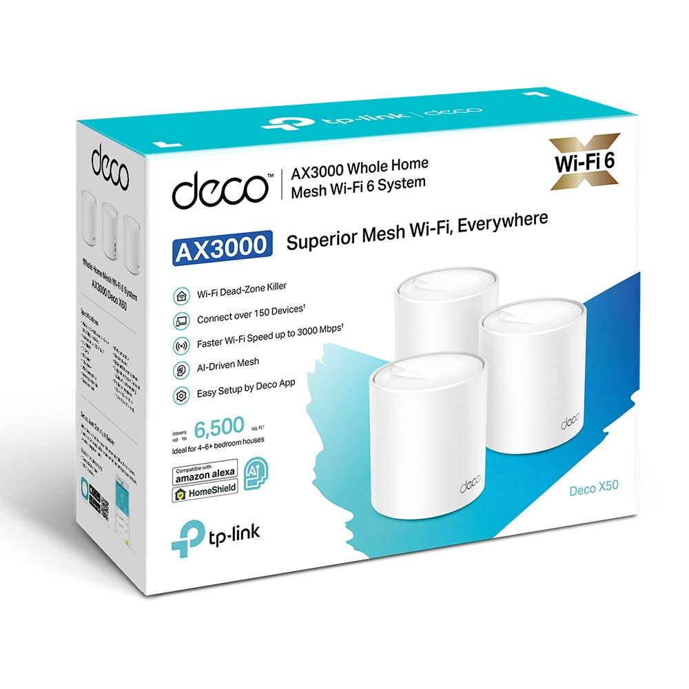 TP-Link Deco X50 AX3000 Mesh Router System - 3 Pack