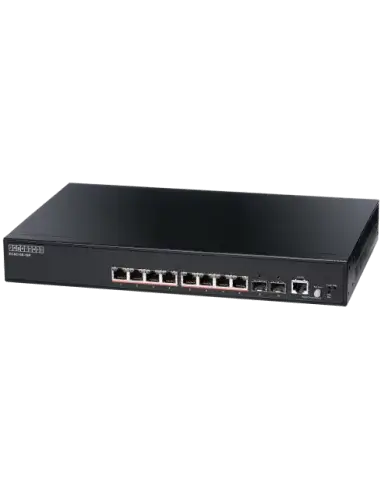 Edge-Core 10-Port Gb Websmart Pro PoE Switch with multiple Ethernet ports for network connectivity.